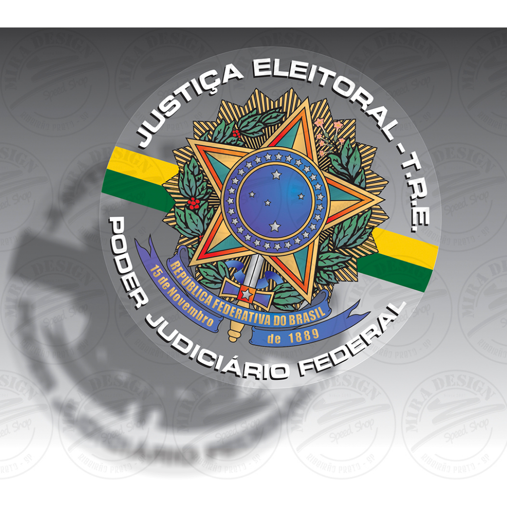 Adesivo JUSTIÇA ELEITORAL TRE - PODER JUDICIÁRIO FEDERAL p/ vidro ...