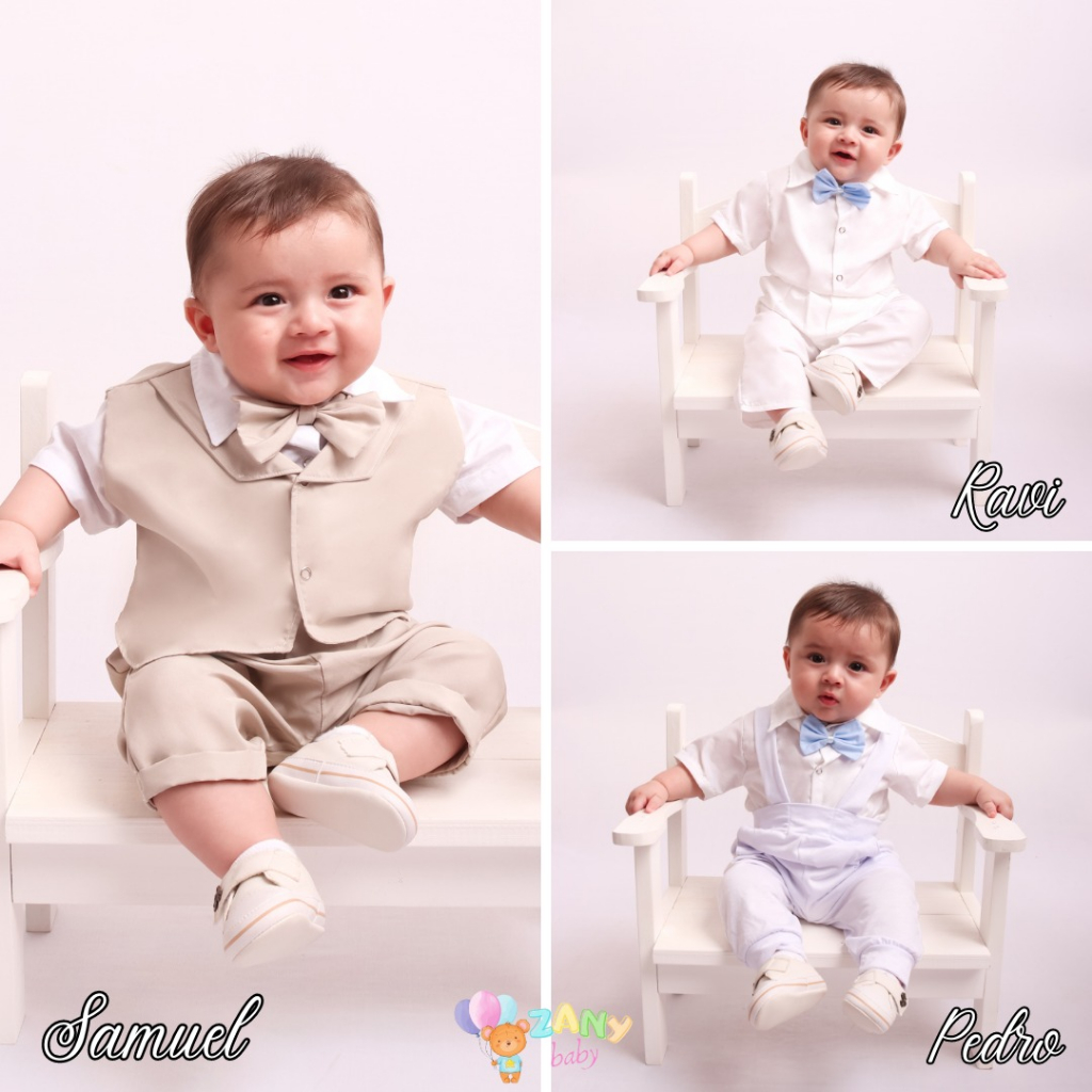 Conjunto Batizado Menino Infantil Roupa De Pajem Social Beb Menino Casamento Batismo Shopee