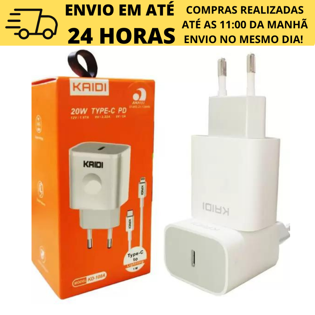 Carregador Completo - Carregador para Iphone - Turbo - Orand