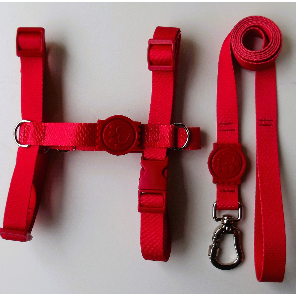 Peitoral H Anti-puxão vermelho para cachorro