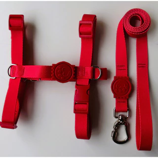 Peitoral H Anti-puxão vermelho para cachorro