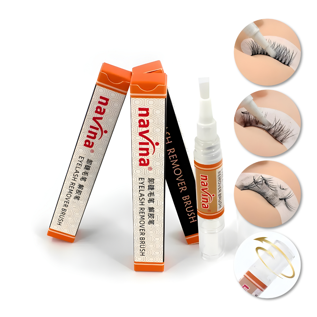 Caneta Gel Removedor De Cola com Pincel Profissional Para Cílios Navina ...