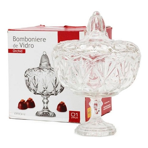 Bomboniere de vidro 680ml com tampa - Wincy | Shopee Brasil