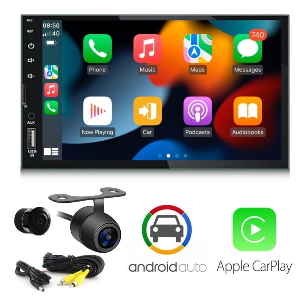 Central Mp5 Multimidia Android Auto + Carplay E Câmera De Ré