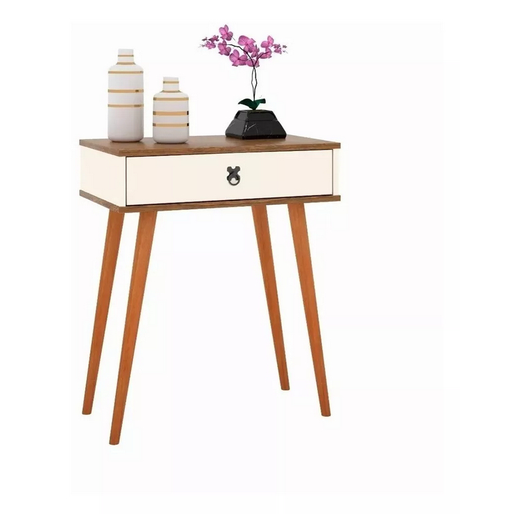 Aparador Penteadeira Multiuso Mesa Para Notebook Gaveta Pés Palitos