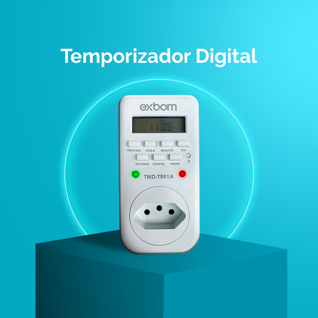 Timer Temporizador Digital Ajuste Tempo Programável tomada 10A | Shopee ...