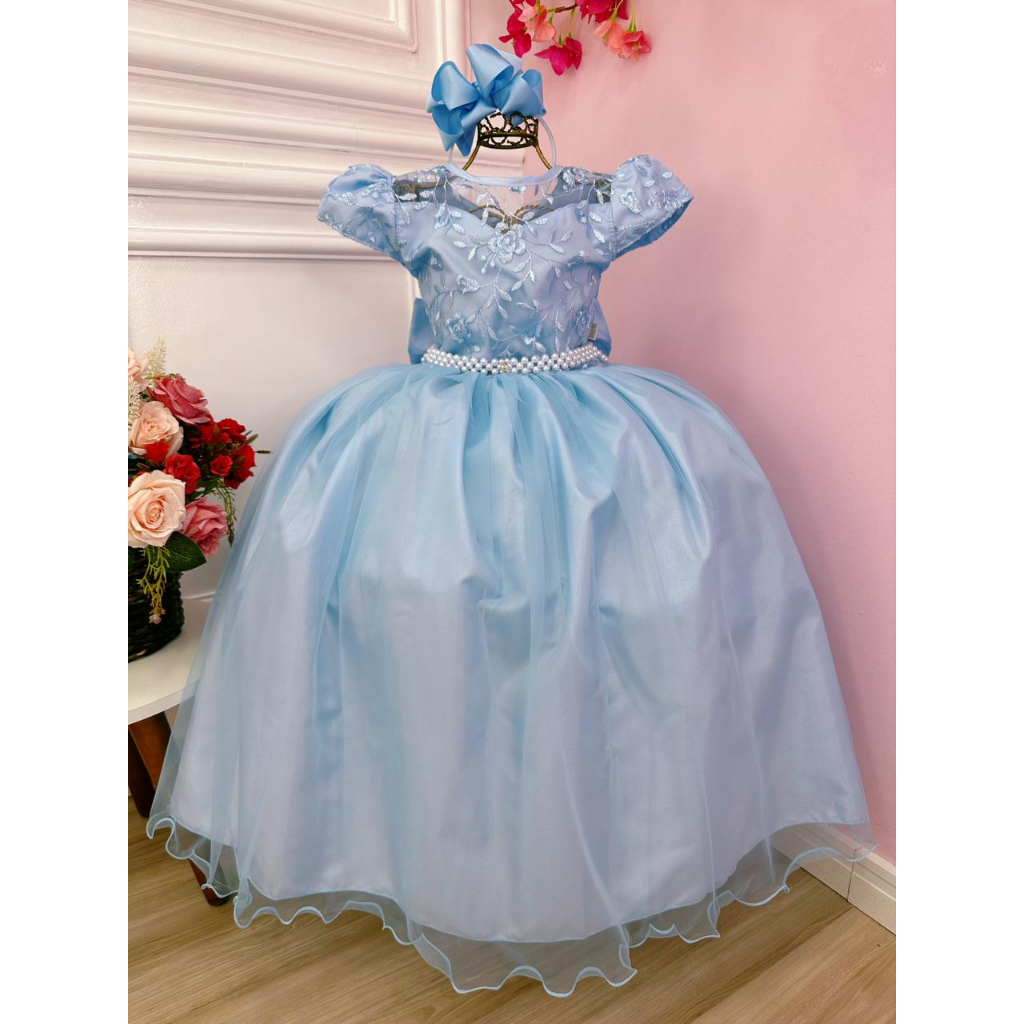 Vestido Infantil Festa Cinderela Realeza