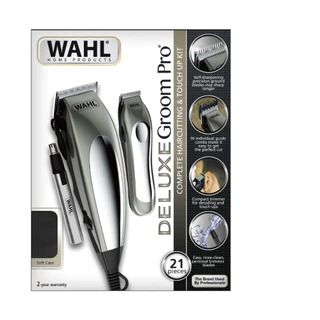 Kit Deluxe Groom Wahl Máquina Cortar Cabelo E Aparador