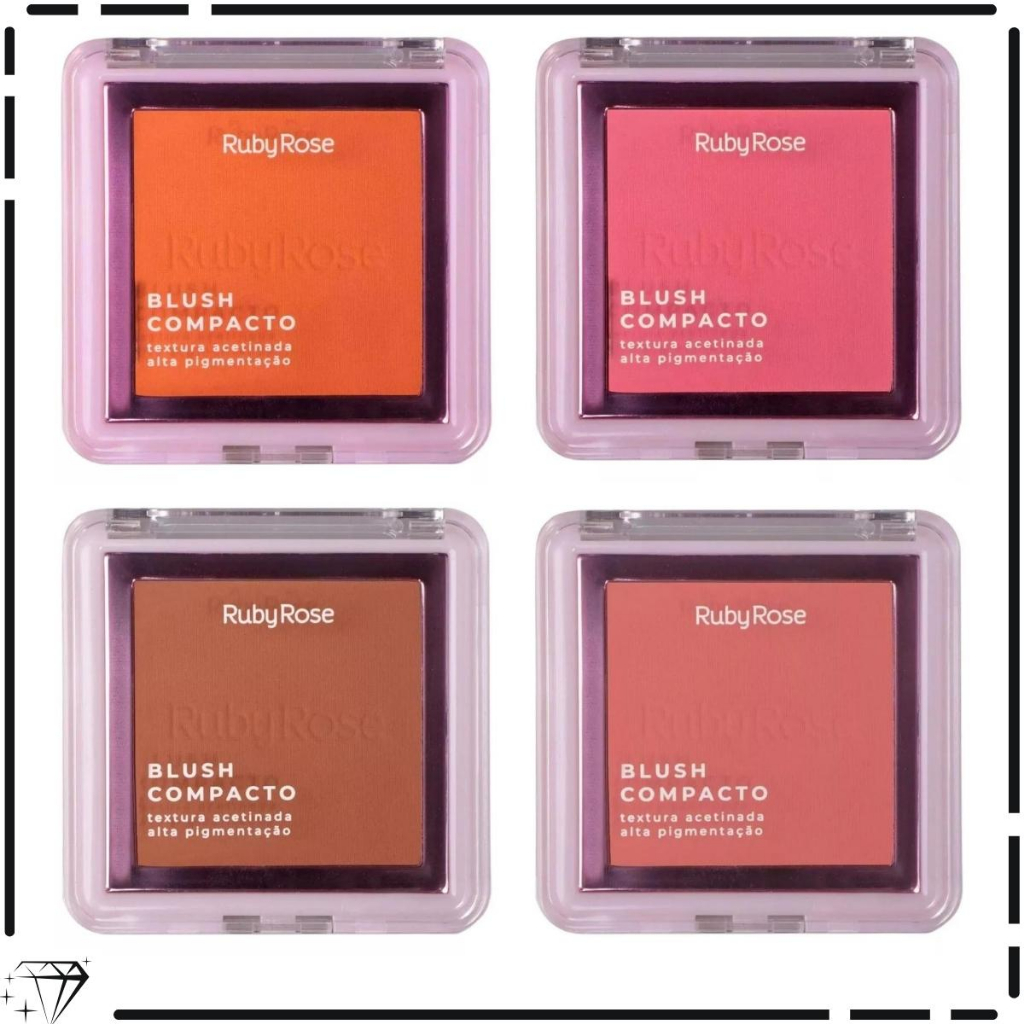 Blush Compacto Ruby Rose Textura Acetinada Super Fixação Matte | Shopee ...