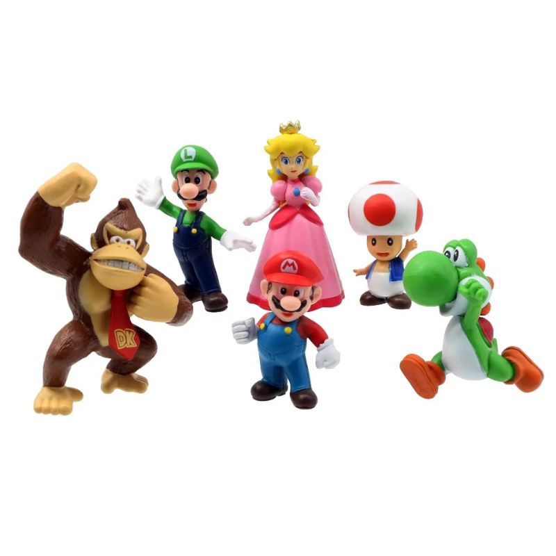 Bonecos Super Mario World Coleção Miniaturas Nintendo Dokey Kong + B