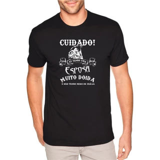 Camiseta Camisa Masculina Cuidado Tenho Uma Esposa Doida Oferta