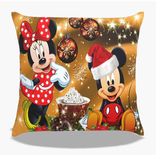 capa de almofada minnie e mickey natal !