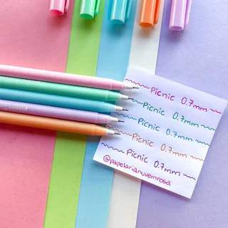 Kit 5 Caneta Esferográfica Ponta Fina Agulha 0.7mm Coloridas Tipo Spiro da marca Jocar Office