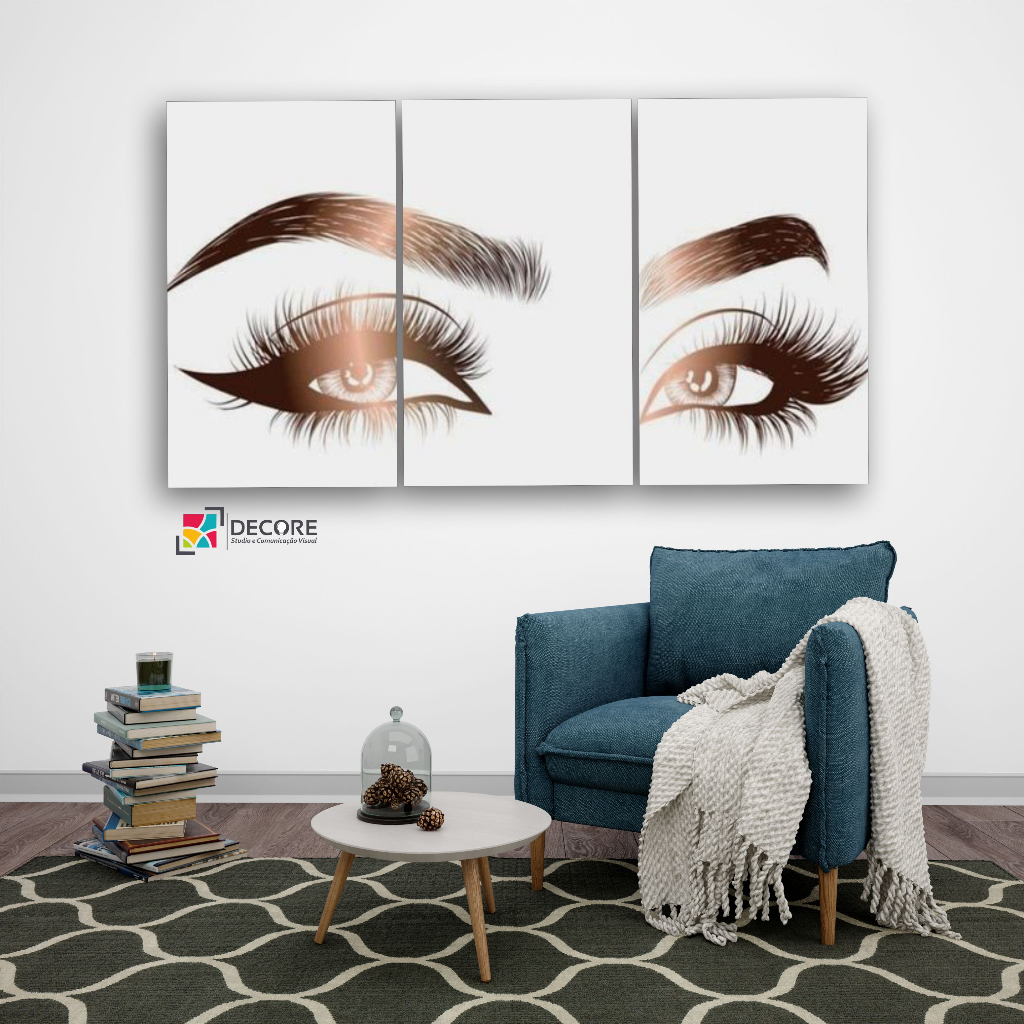 quadro decorativo designer de cílios e sobrancelhas decoração salão de  beleza