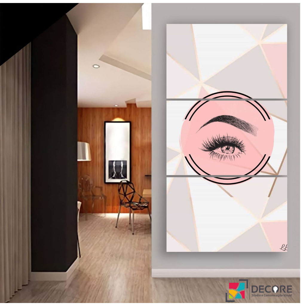 quadro decorativo designer de cílios e sobrancelhas decoração salão de  beleza