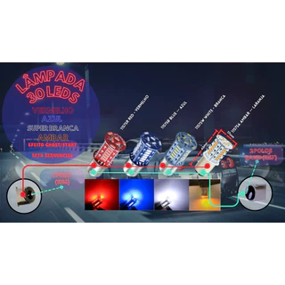 kit lâmpada Luz De Freio Sequêncial 1 e 2 Polos 1156 Leds Strobo