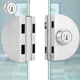 Fechadura de Sobrepor Destrava Porta Vidro Correr Abrir Fechar Pressão Inox Redonda