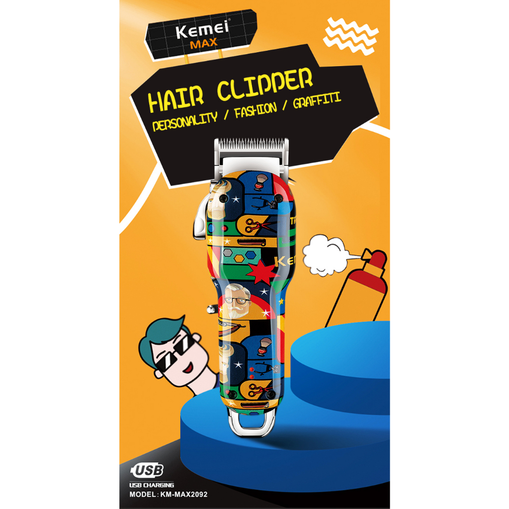 KW Day Cabトレーラー ブームアーム付き 1/64 Maquina de Cortar Cabelo Kemei Max-2092 Profissional Grafites