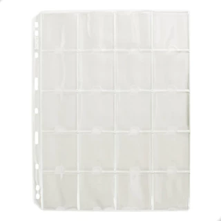 Kit 5 Folhas Médias PCCB 20 Bolsos - Comporta Coin Holder - Para álbum misto - Sem ABA - Importrada
