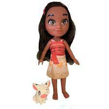 Brinquedo Boneca Princesa Moana 45cm e Porquinho Pua 8cm Disney em