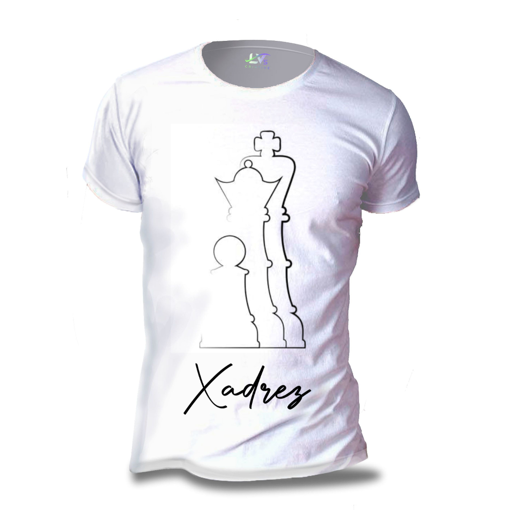 Camiseta Jogador Xadrez Tabuleiro Peças Rei Rainha Xdr04