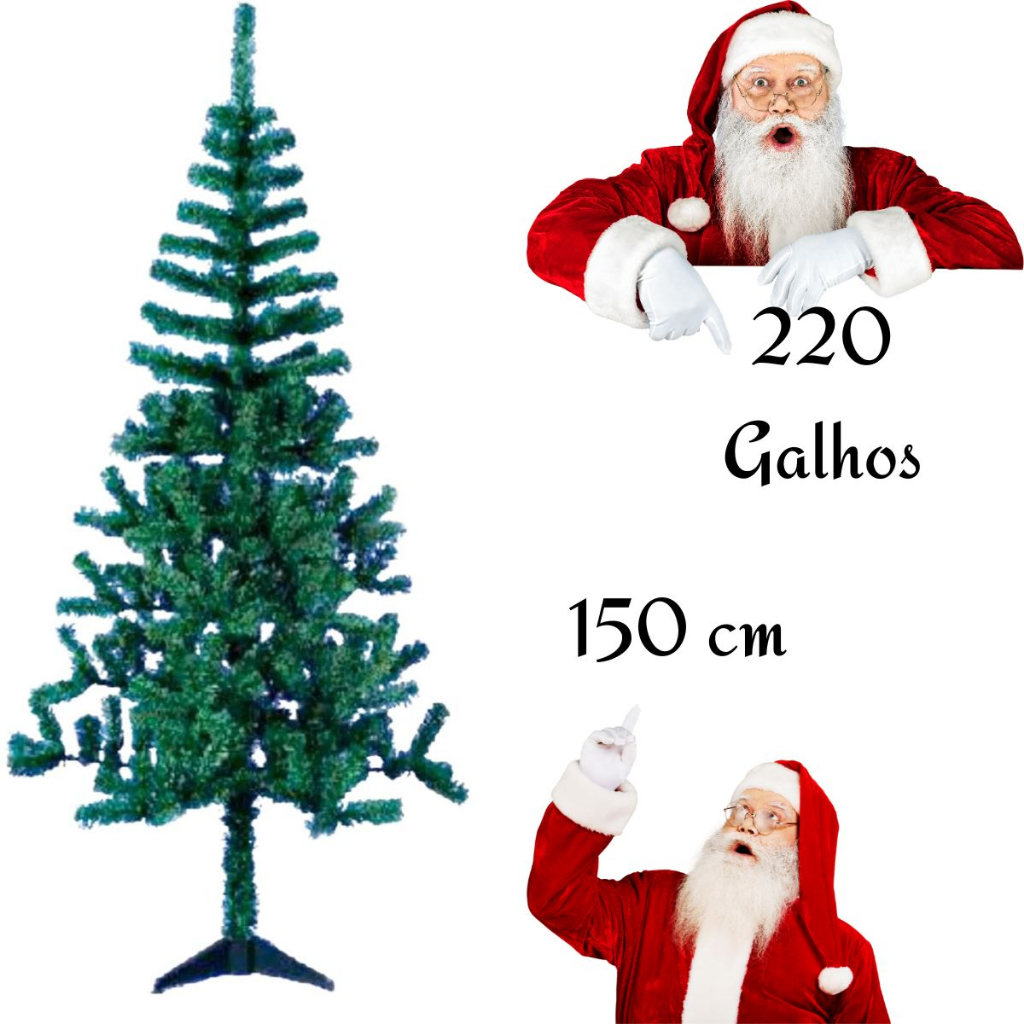 Árvore De Natal Branco 150 Cm Com 220 Galhos Grande