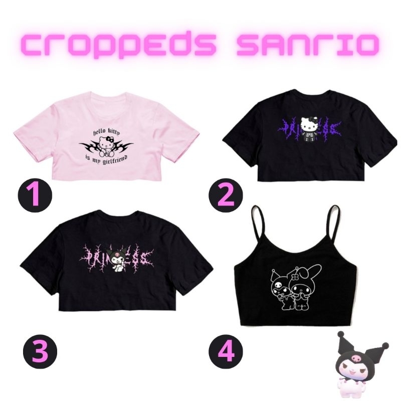 Sanrio Roupas Kawaii Minha Melodia Japonês Bonito Doce Solto T-shirt de  Manga Curta Para As