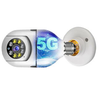 Câmera segurança 5Ghz ip wifi sem fio 360 com encaixe lâmpada bocal Wifi 5g VIVO FIBRA aplicativo Yoosee Ptz Full HD com visão noturna bivolt