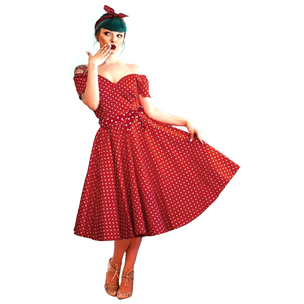 Vestido De Bolinha Anos 60 Festa Retrô Vintage Tamanhos Plus Size