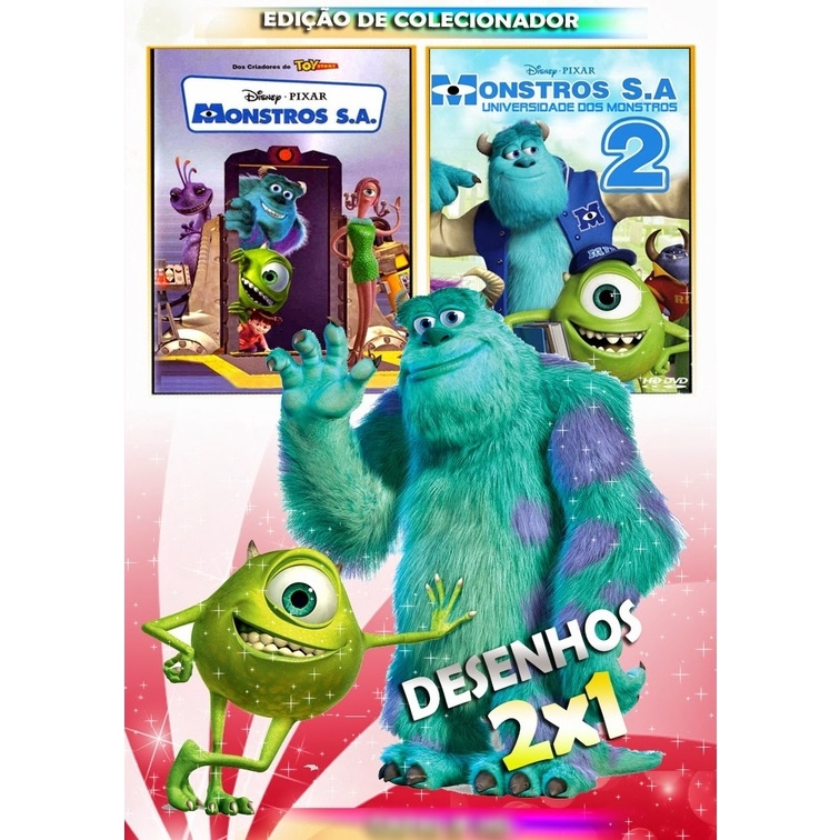 Filme Coleção Desenho Infantil Monstros S.A 2 em 1 [DVD] | Shopee Brasil