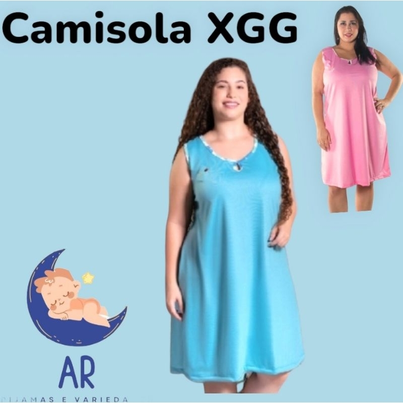 Camisola Plus Size em Malha sem manga XGG Tamanho Especial,Tamanho grande, Pijama Grande