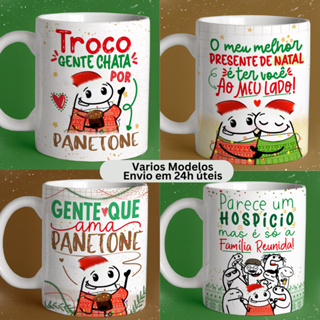 Caneca Personalizada Xícara de Porcelana - Presente Feliz Natal - Frases Divertidas e Engraçadas Flork Meme