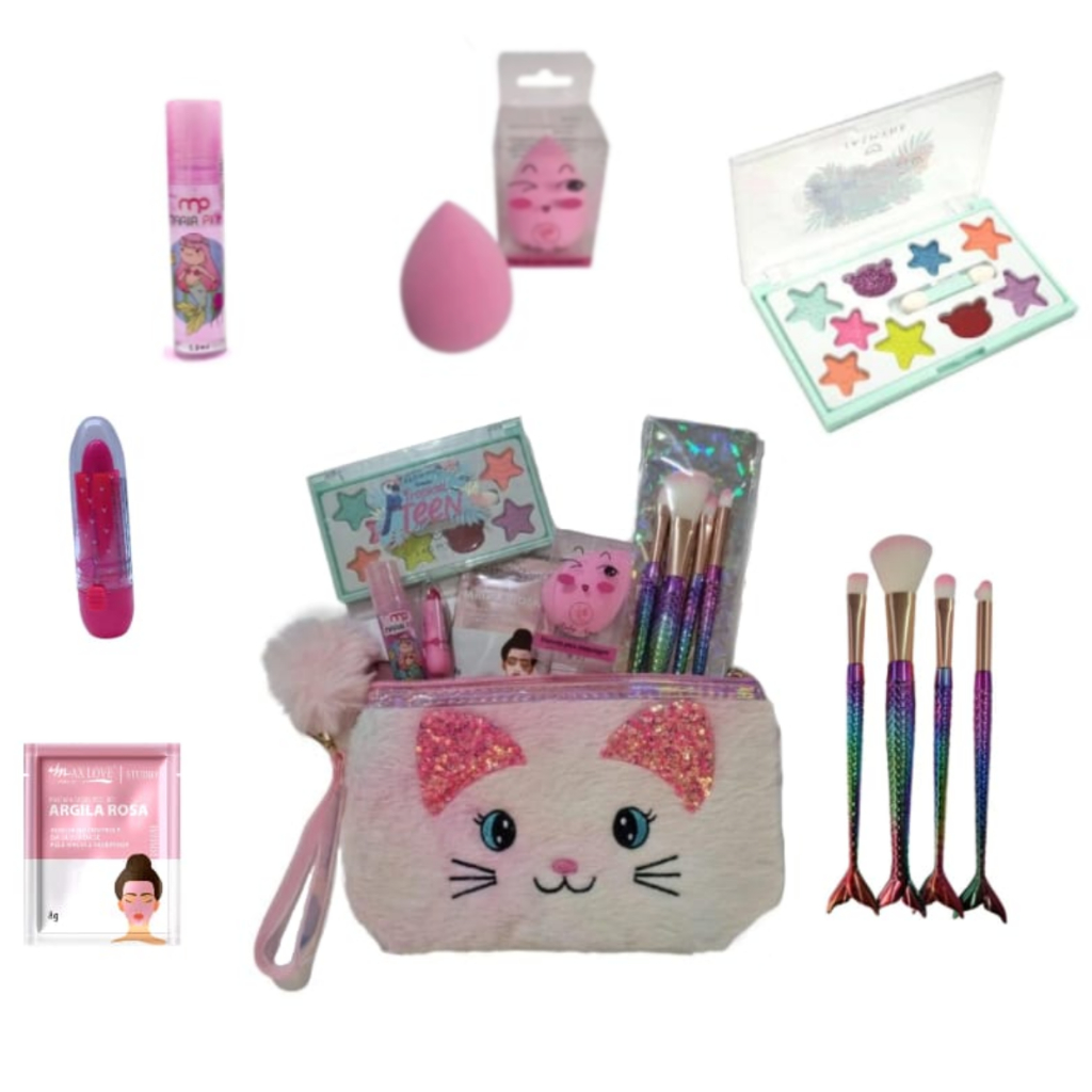 Brinquedo Infantil Kit Maquiagem para Boneca Little Beauty BAR-14222 -  Maquiagem Virtual