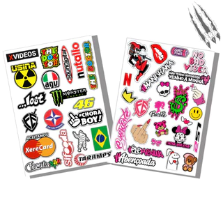 Cartela Kit De Adesivos Moto Carro Stikers Feminino E De MulherEnvio Em 24 Hrs