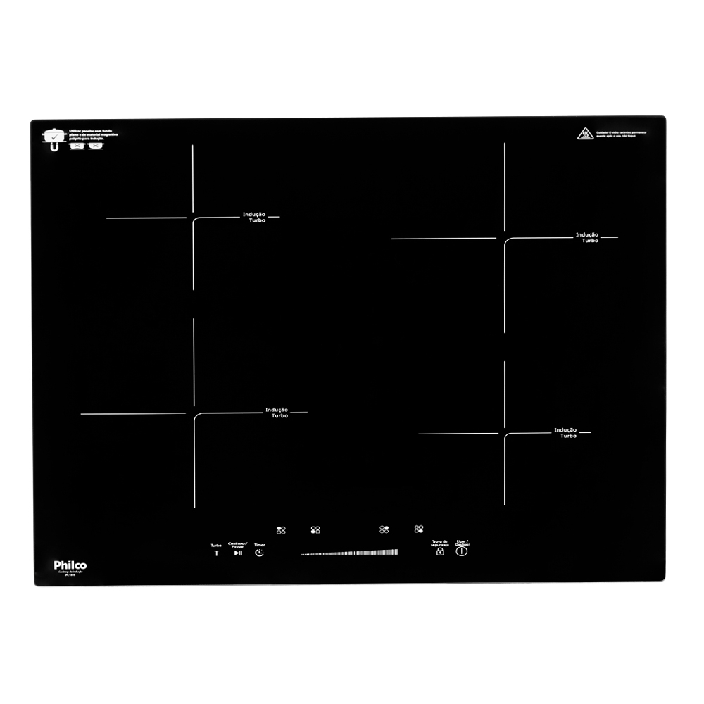 Fogão Cooktop de Indução Philco 4 bocas PCT40P Preto 220v