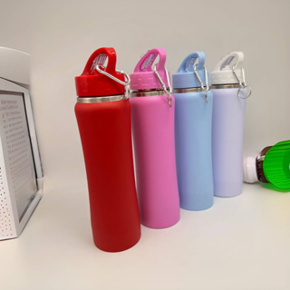 Squeeze de Alumínio 500ml e 750ml Garrafa de Água Resistente com Bico Canudo E Mosquetão Academia Escola Trabalho