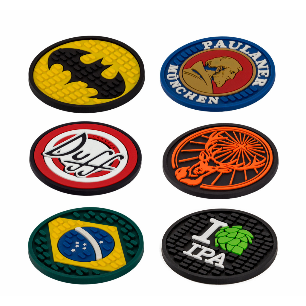 Porta Copos Diversos Bolacha de Chopp Emborrachado 6 Unidades