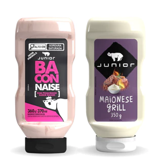 Kit Baconnaise Maionese Grill Junior Molho Cremoso Defumado Gourmet Kit Com 2 Unidades Frasco Hamburgueria Lanches