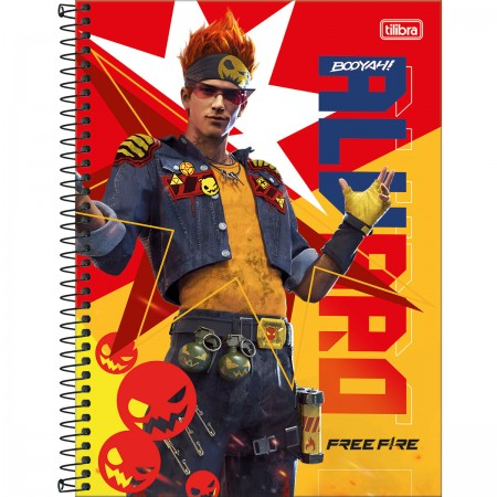 Caderno Universitário 1 Matéria Capa Dura Free Fire 80 Folhas - Recom