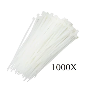 Kit 1000pçs Abraçadeira Nylon 2,5x100mm Branca Enforca Gato Lingua de Sogra hellerman