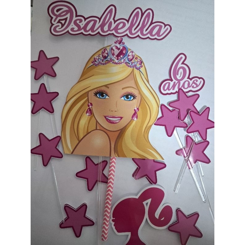 Topo de bolo Tema Barbie Isabelly 7 anos