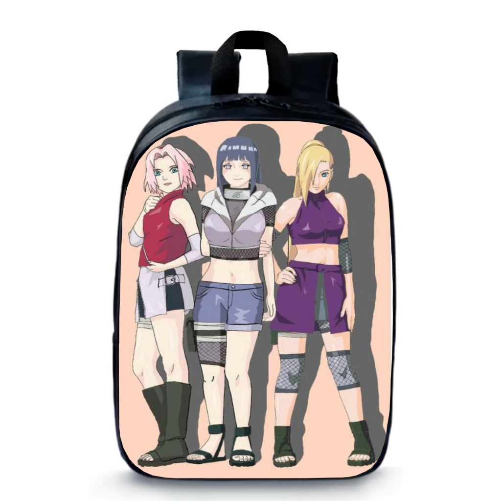 Mochila Infantil Creche Anime Naruto Hinata Sakura E Ino Yamanaka | Shopee  Brasil