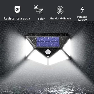 Refletor Luz Solar Para Jardim luminária led 100w Com Sensor Movimento Presença 3 funções Prova D' Água