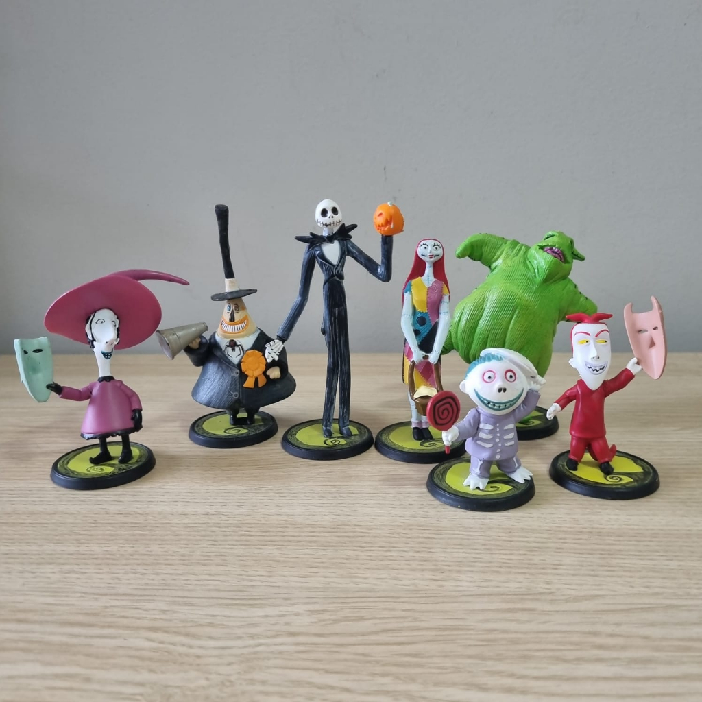 Lote 7 Miniaturas O Estranho Mundo de Jack - Tim Burton - Disney