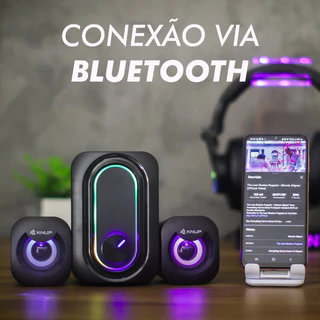 Caixa De Som Bluetooth Multimidia 2.1 Led Rgb P2 Usb Game Pc 11W