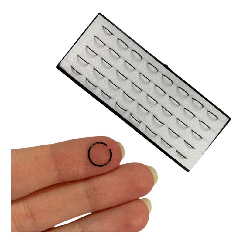 Kit 40 piercing de nariz argolinha de Metal preto e branco Envio imediato