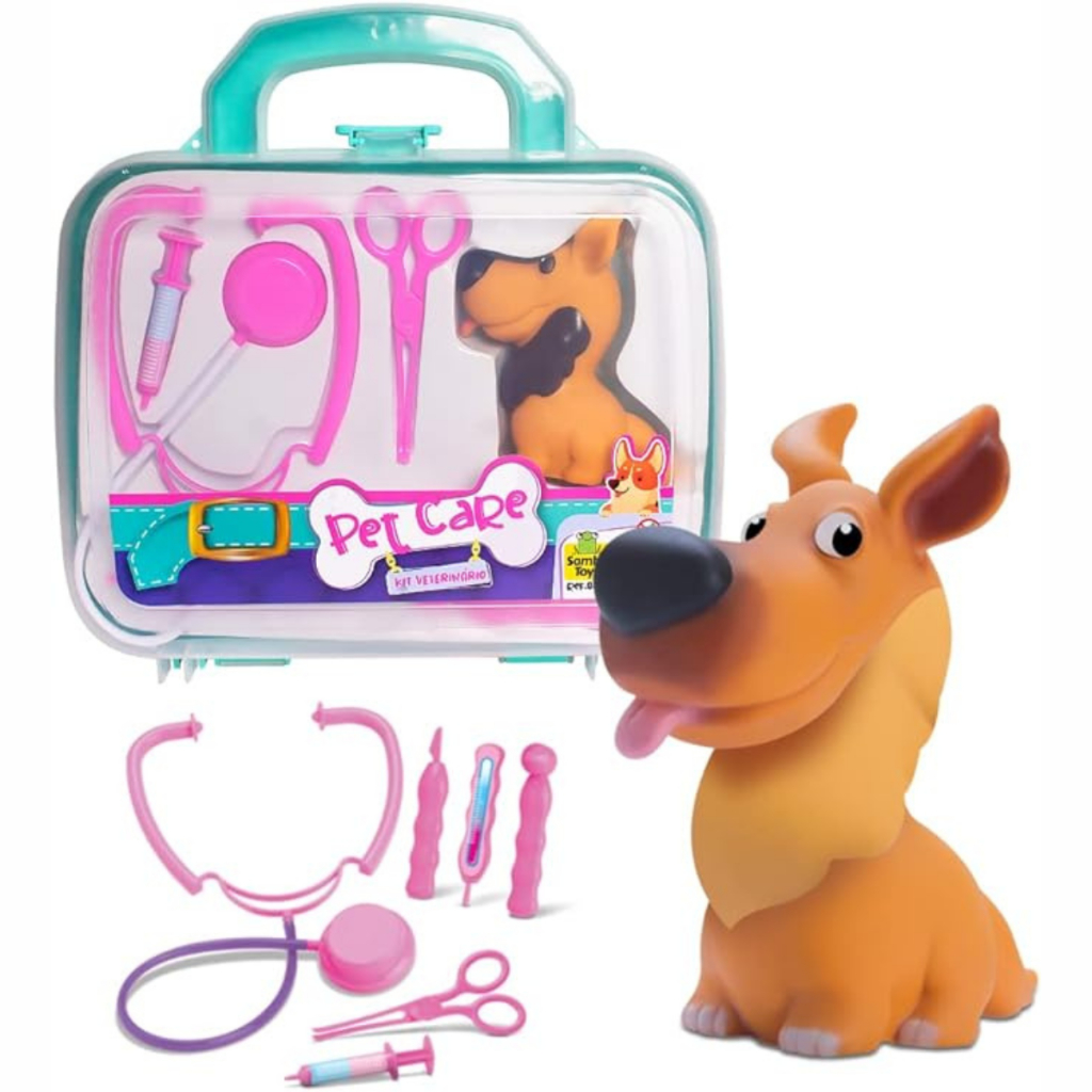 Maletinha Veterinaria Pet Care Kit Veterinário Samba Toys | Shopee Brasil
