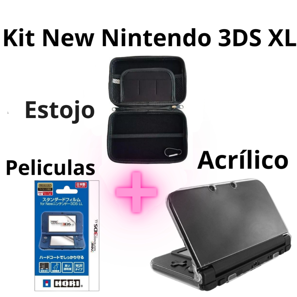 Kit New Nintendo 3DS XL Estojo com Acrílico e Películas
