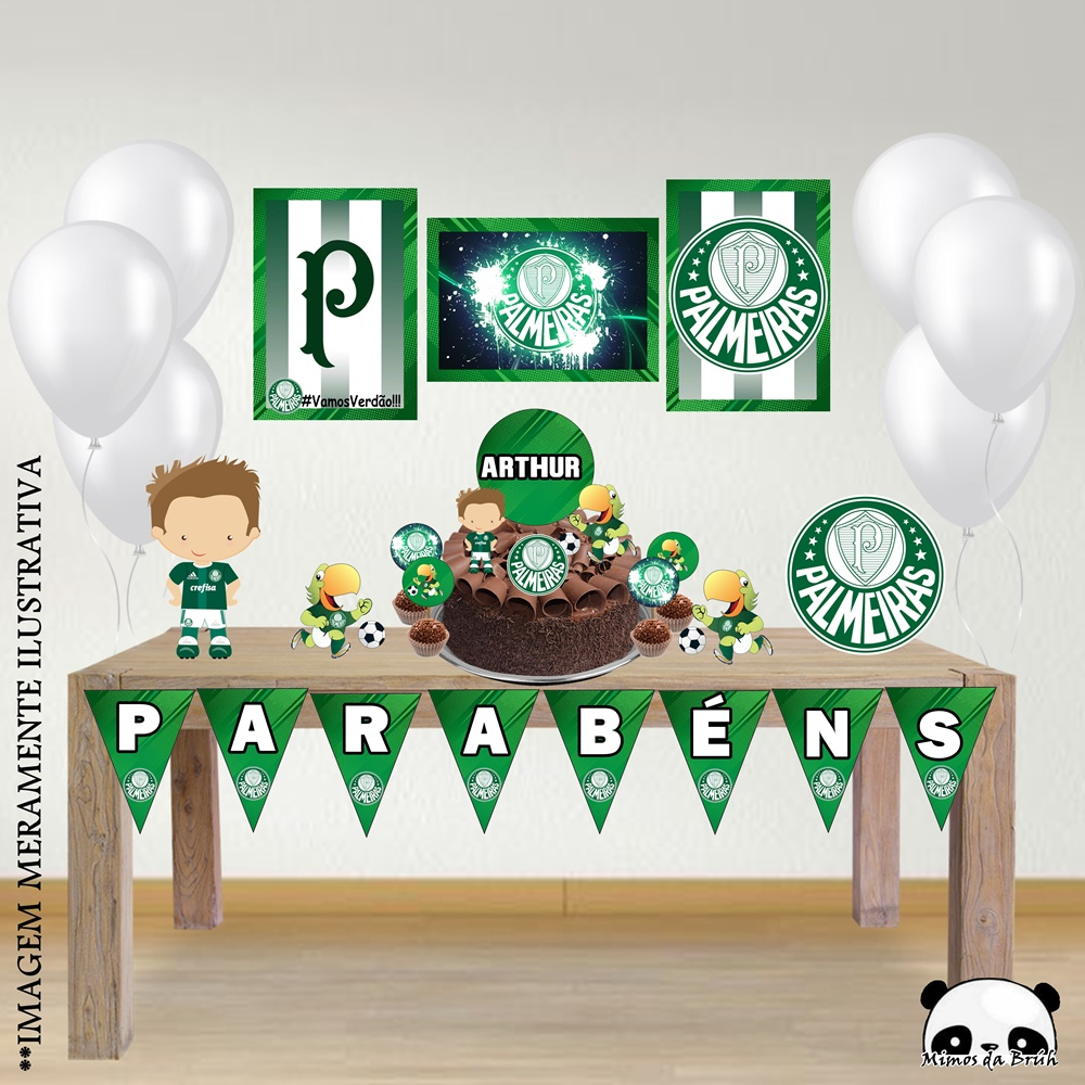 Kit Festa Aniversário Palmeiras Futebol Decoração Kit Ouro - Impakto Visual  - Kit Decoração de Festa - Magazine Luiza