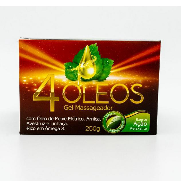 Gel Massageador 4 Óleos 250g Com Óleo de Copaíba, Gergelim